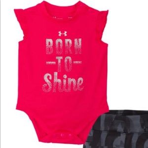 Hot Pink Under Armour Baby Girl Onesie